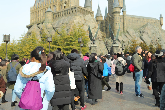 ハリーポッターエリア待ち列