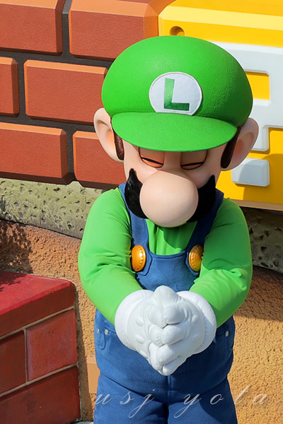 目を閉じるルイージ