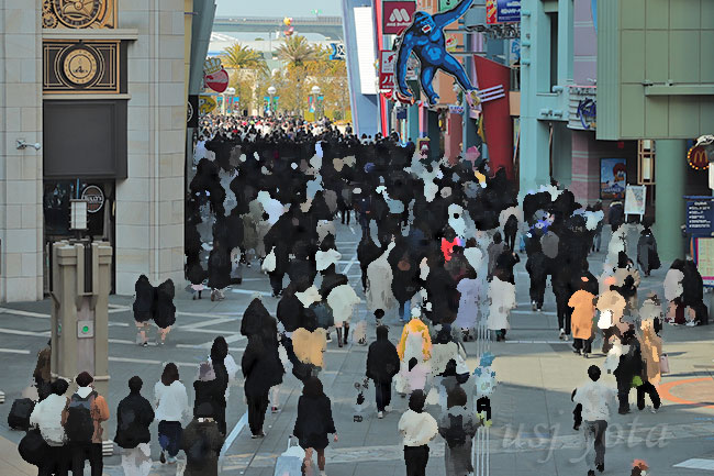 ユニバーサルシティ駅からUSJに向かう道