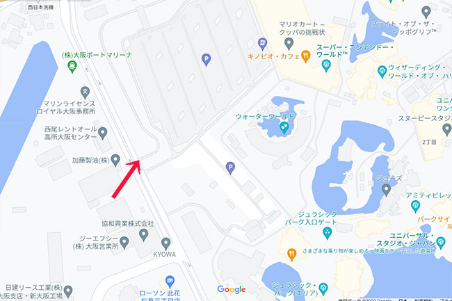 USJオフィシャル駐車場の場所