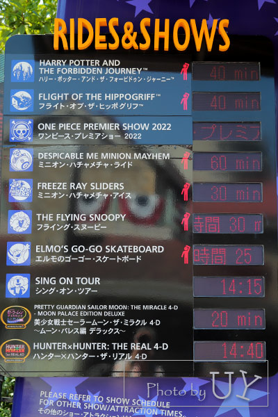 アトラクションの待ち時間