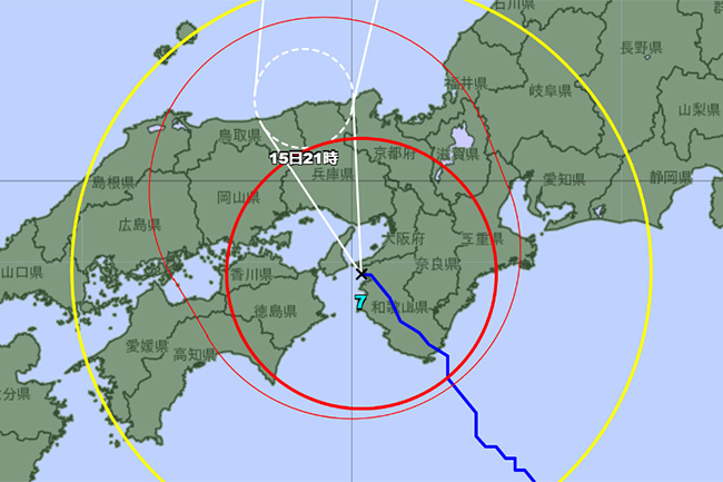 台風7号のルート