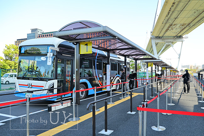 桜島駅万博行きバスターミナル