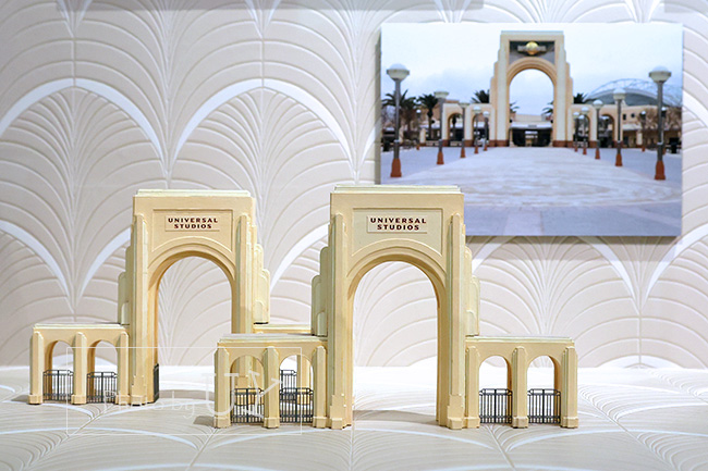 USJエントランスゲートの1/100精密ジオラマ模型