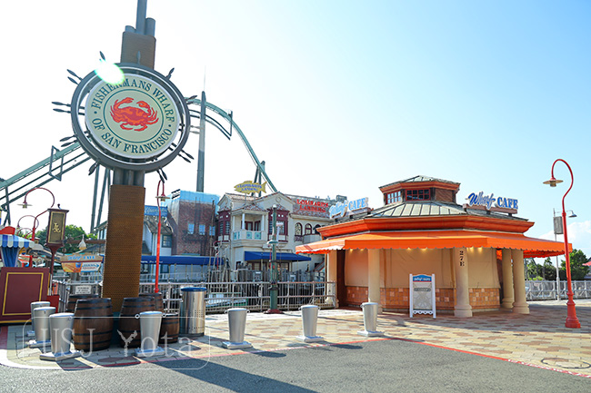 USJサンフランシスコエリアのフィッシャーマンズワーフ看板（メンテナンス完了後）