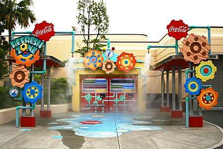 ミスト装置付き自動販売機