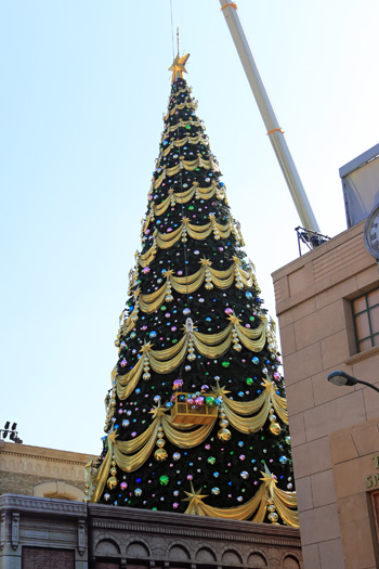 クリスマスツリー制作中