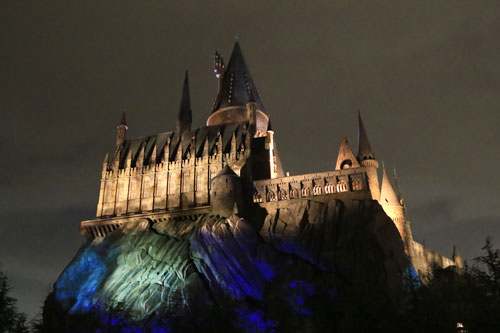ホグワーツ城の特別ライトアップ