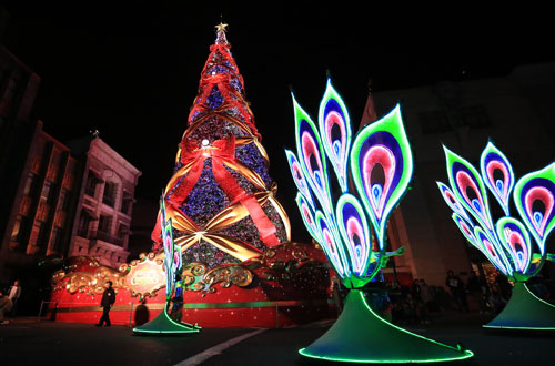 クリスマスツリーとマジカル・スターライト・パレード